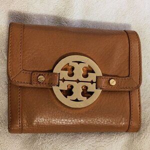 Tory Burch Brown Leather Logo Wallet